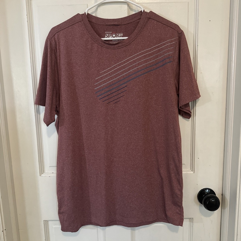 Marine Layer Weekend Sport Performance T-shirt Red Heather Size Marge (M/L)
